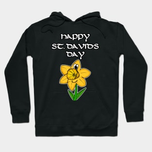 Happy St David's Day Cartoon Daffodil Wales Hoodie